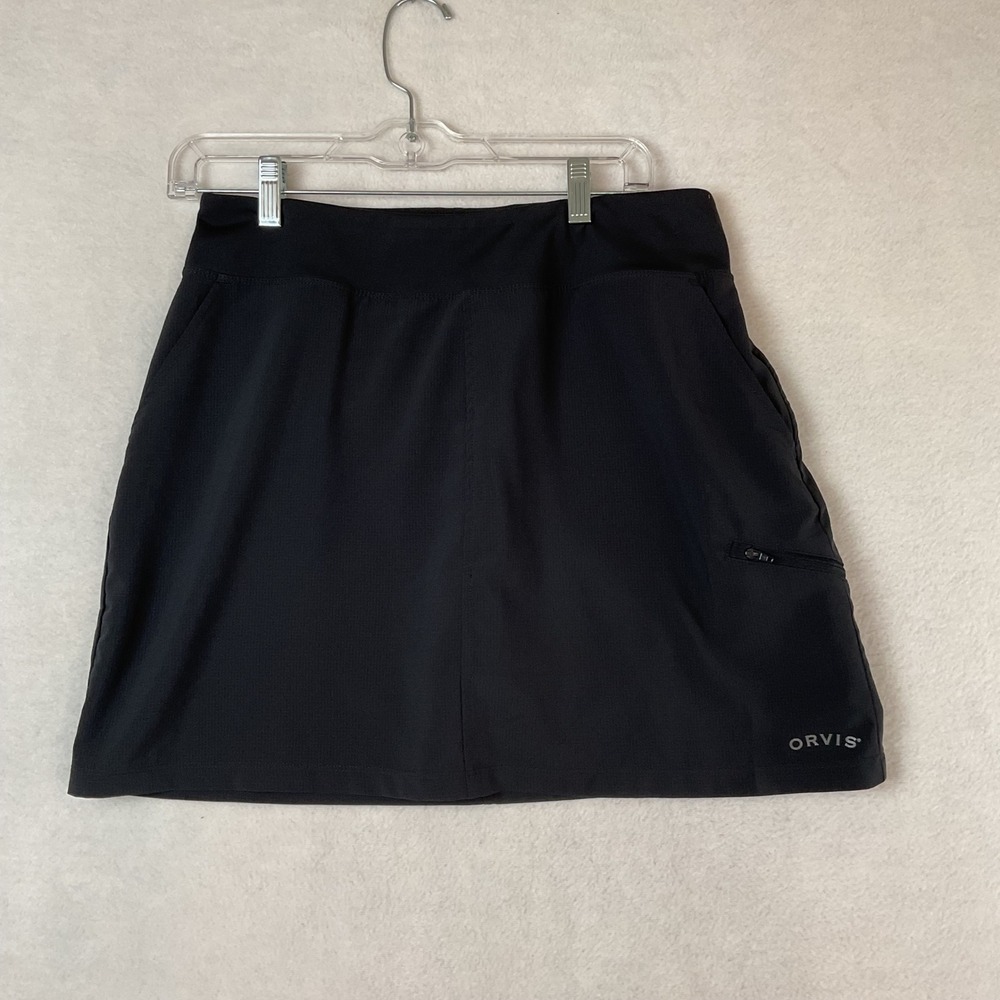 Orvis Womens Black Ripstop Active‎ Skort Zipper Pocket Size Medium 1670891